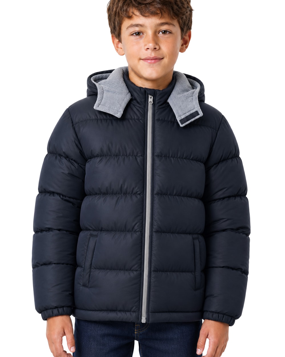 Boys' Puffer Jacket with Removable Hood #R1805