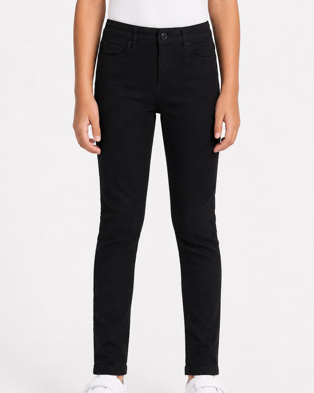 Girls' Skinny Black Twill Pants #01