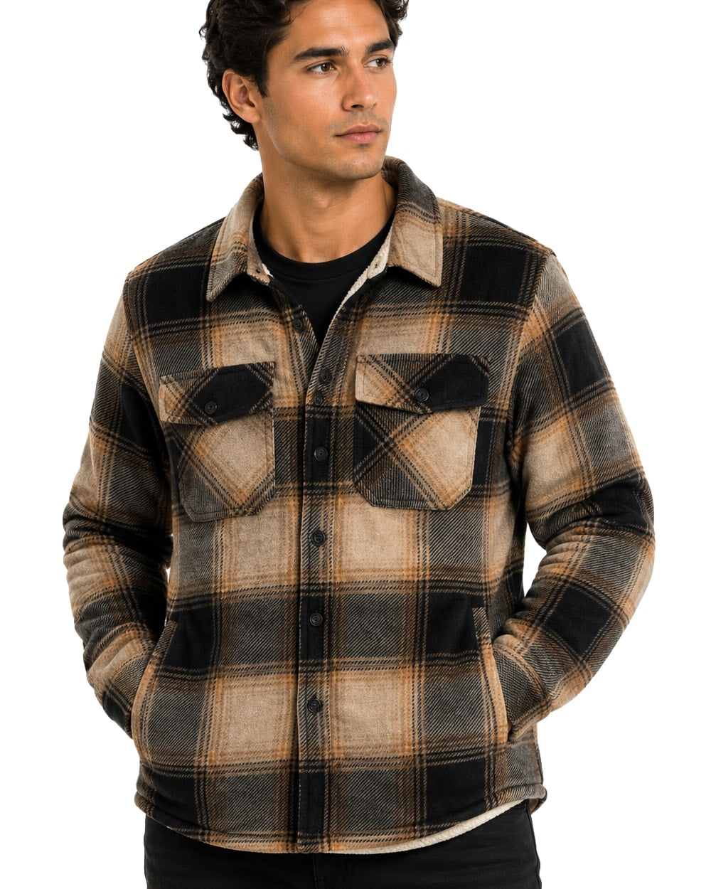 Men's Shacket with Sherpa Lining #634
