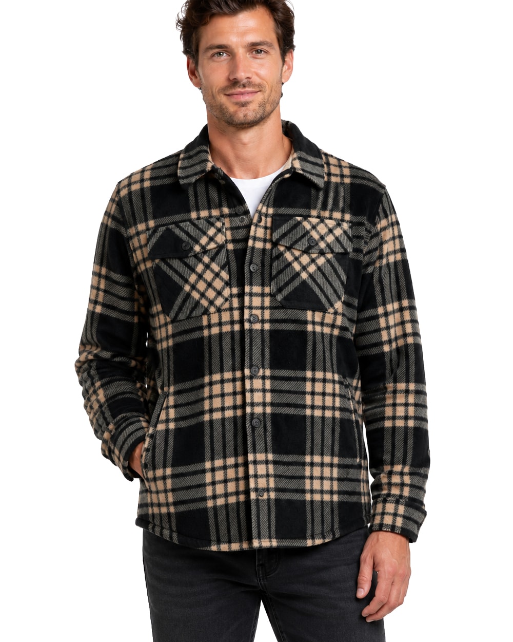 Men's Shacket with Sherpa Lining #634