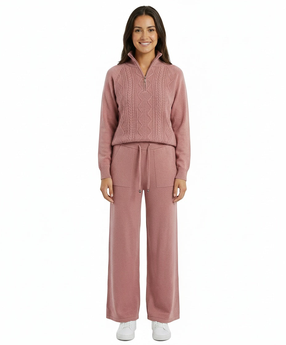 Quarter Zip Sweater 2pc Lounge Set