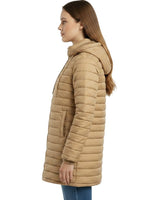 Women’s Longline Hooded Puffer Jacket with Sherpa Lining #22