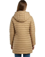 Women’s Longline Hooded Puffer Jacket with Sherpa Lining #22
