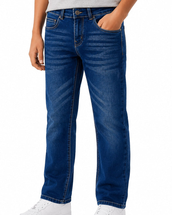 Boys' Faded Skinny Jeans #305 Dark Indigo
