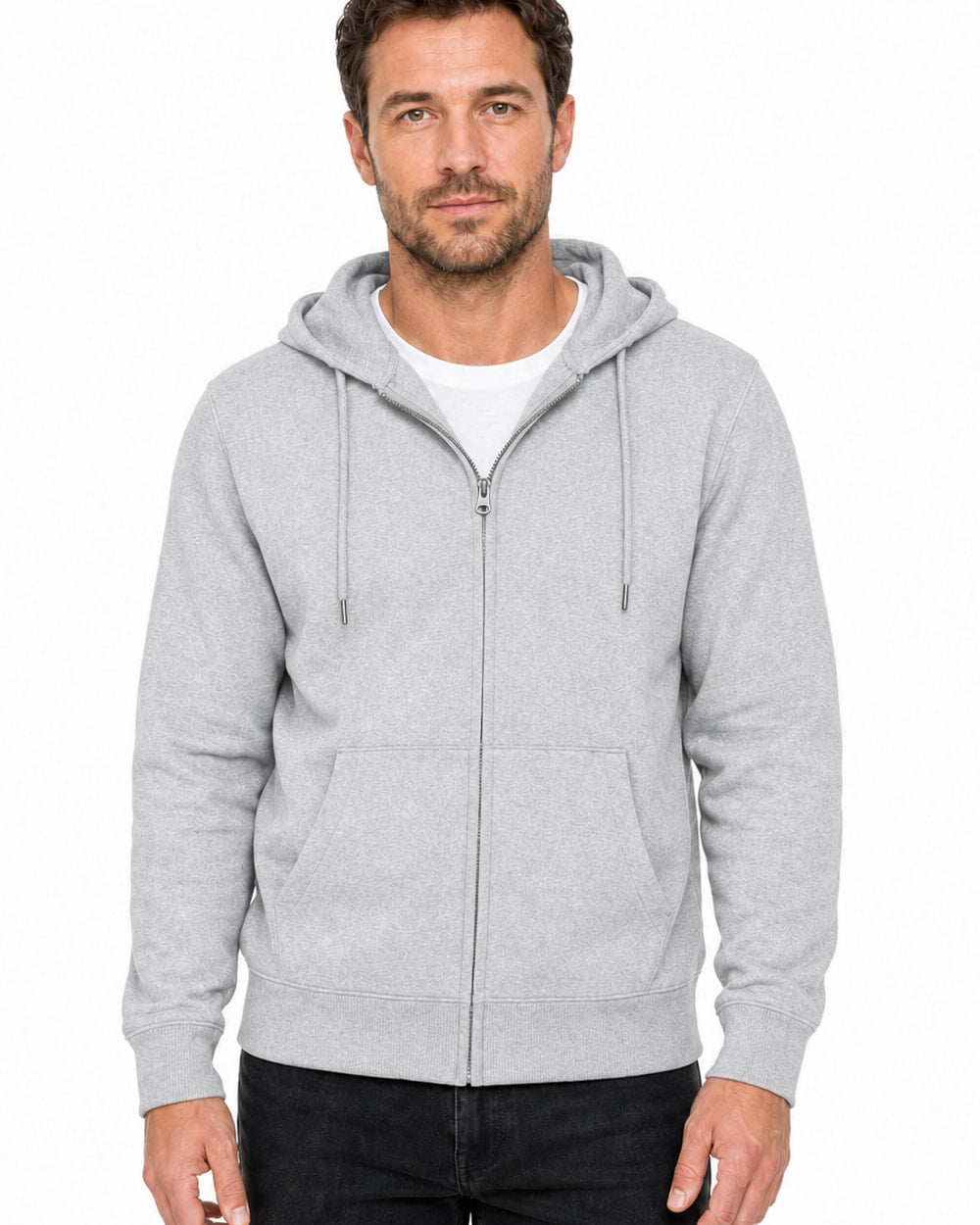 Men's Lightweight Zip Up Fleece Hoodie #02