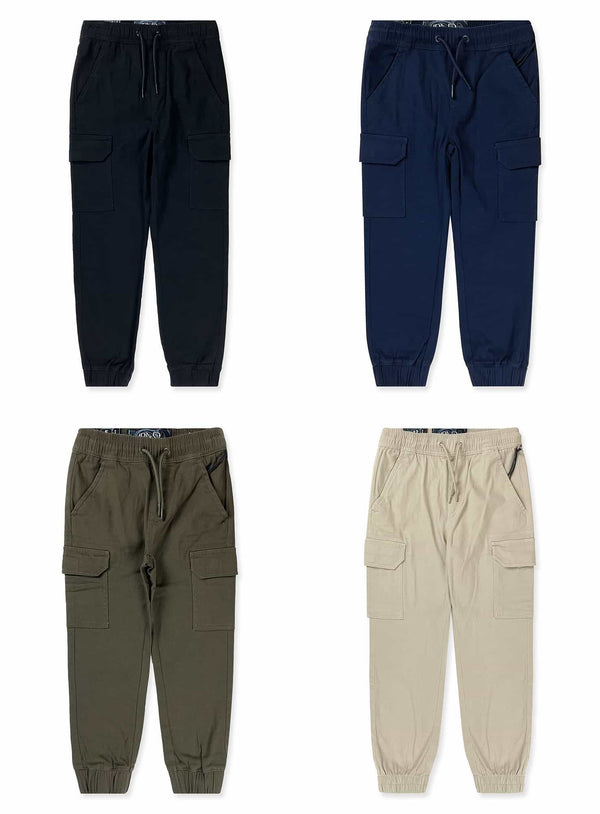 Boys’ Cotton Twill Cargo Jogger Pants #800