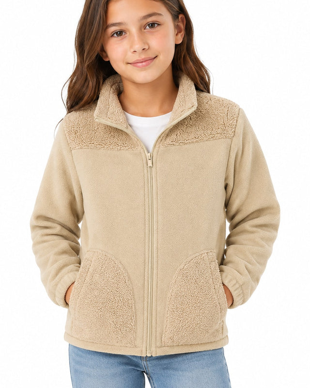 Girls’ Micropolar Sherpa Fleece Zip-Up Jacket #53