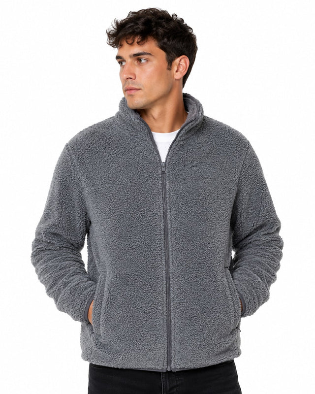 Men's Full-Zip Sherpa Fleece Jacket #J13