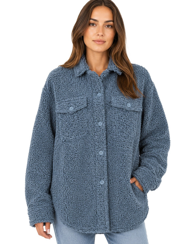 Women’s Sherpa Fleece Shacket #09