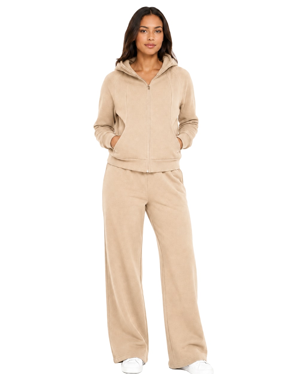 Women’s Zip-Up Jacket & Wide-Leg Pants Set #13