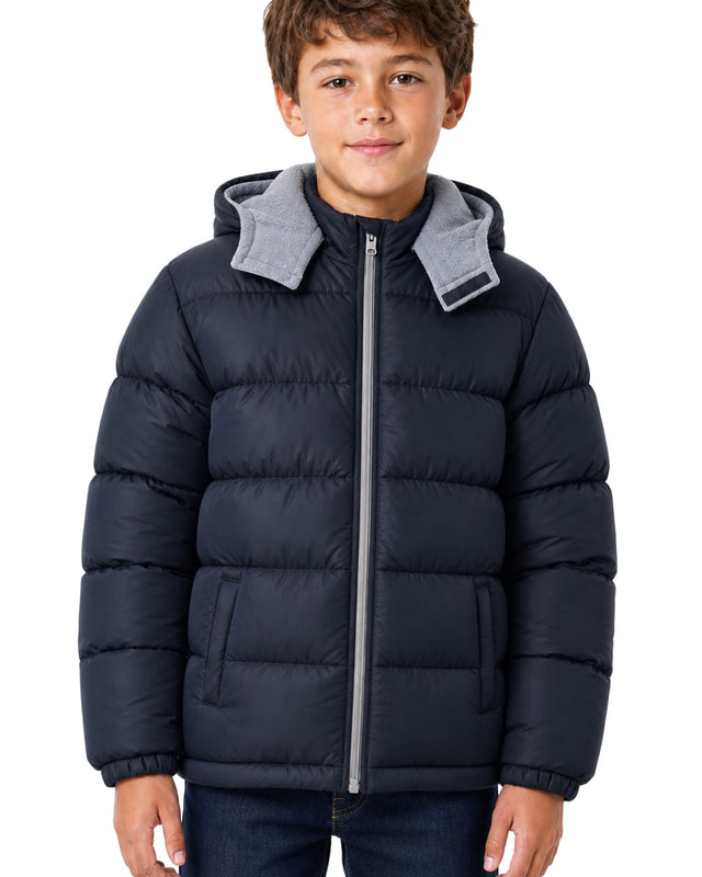 Boys' Puffer Jacket with Removable Hood #R1805