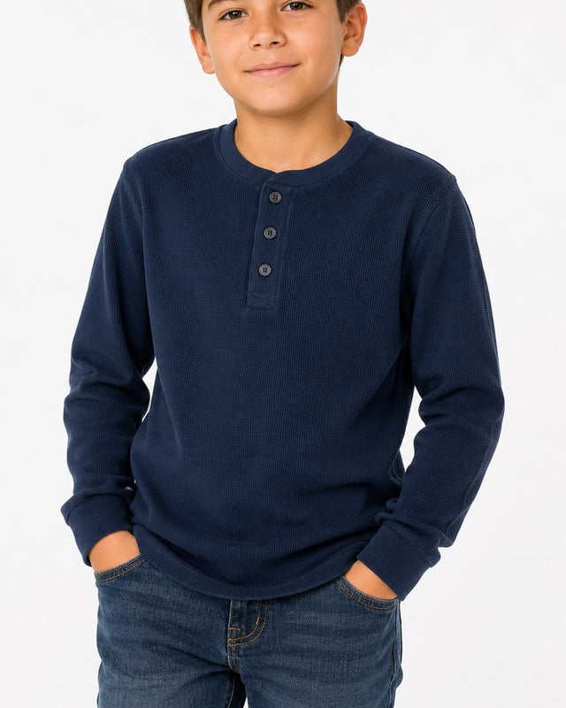 Boys' Thermal Top Henley #TH2