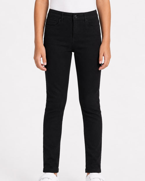 Girls' Skinny Black Twill Pants #01