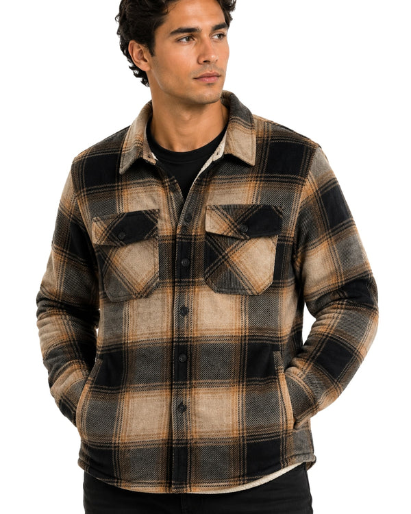 Men's Shacket with Sherpa Lining #634 Beige