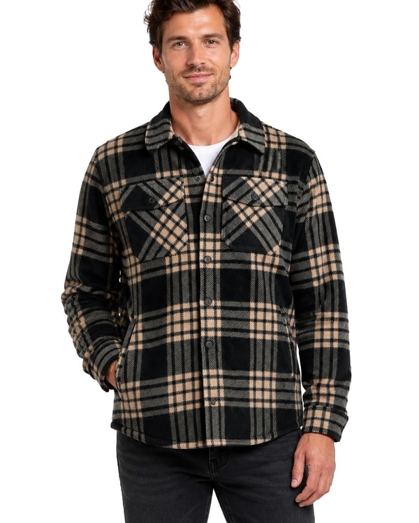 Men's Shacket with Sherpa Lining #634 Cream