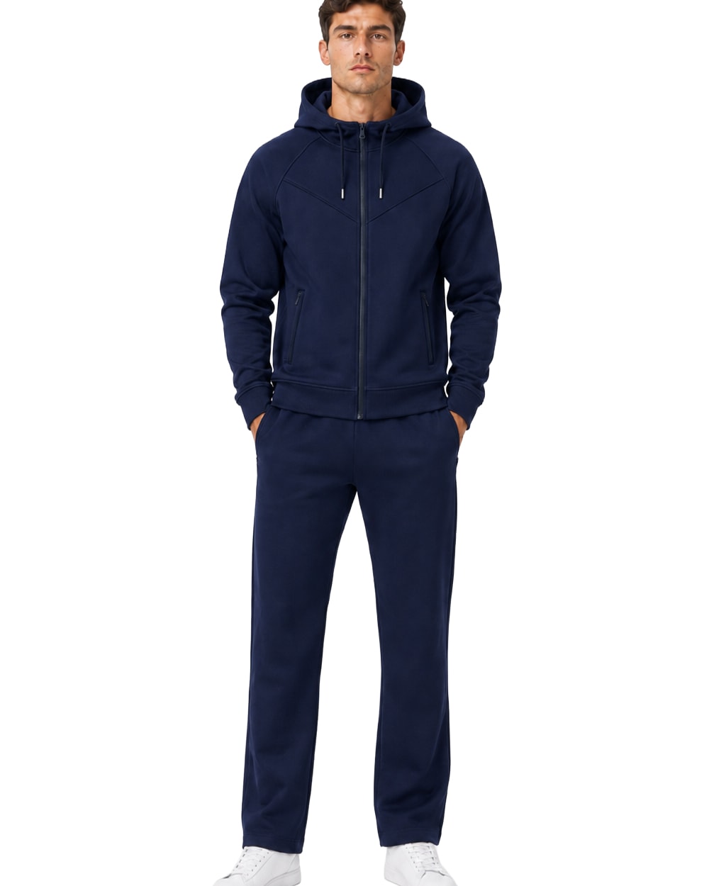 Men’s Textured Full-Zip Hooded Tracksuit Set #T18