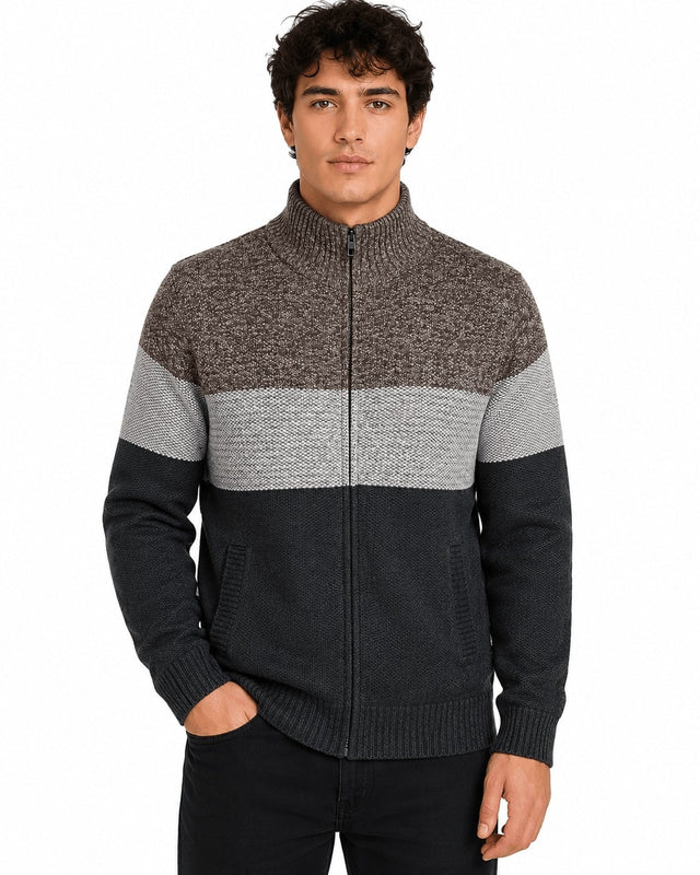 Men's Striped Bonded Sweater #190H