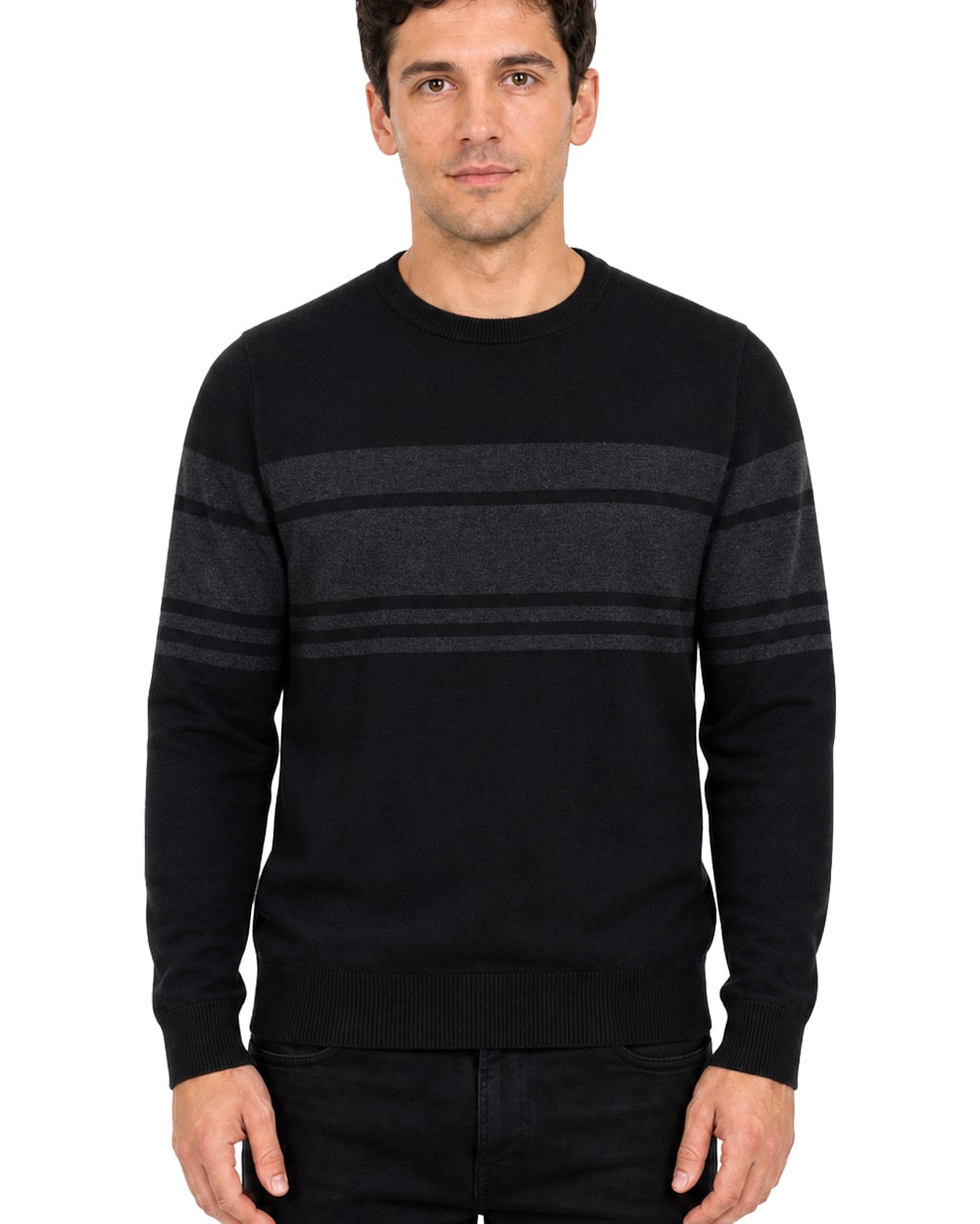 Men's Striped Crew Neck Sweater #262