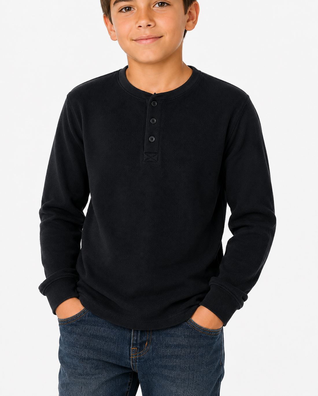 Boys' Thermal Top Henley #TH2