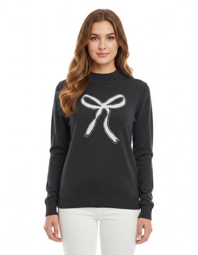 Crewneck Big Bow Sweater
