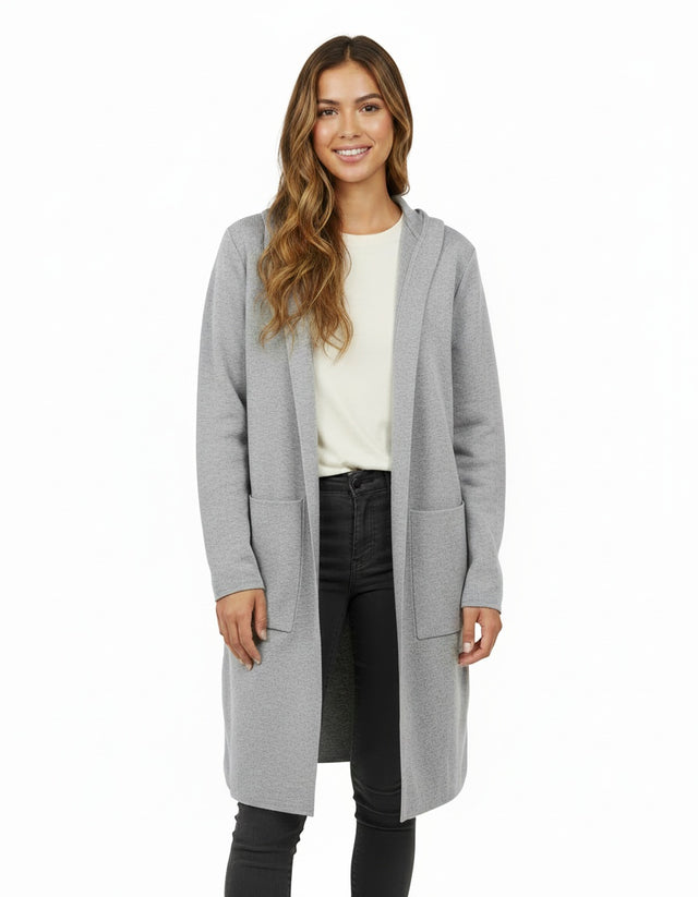 Hooded Cardigan with Front Pockets