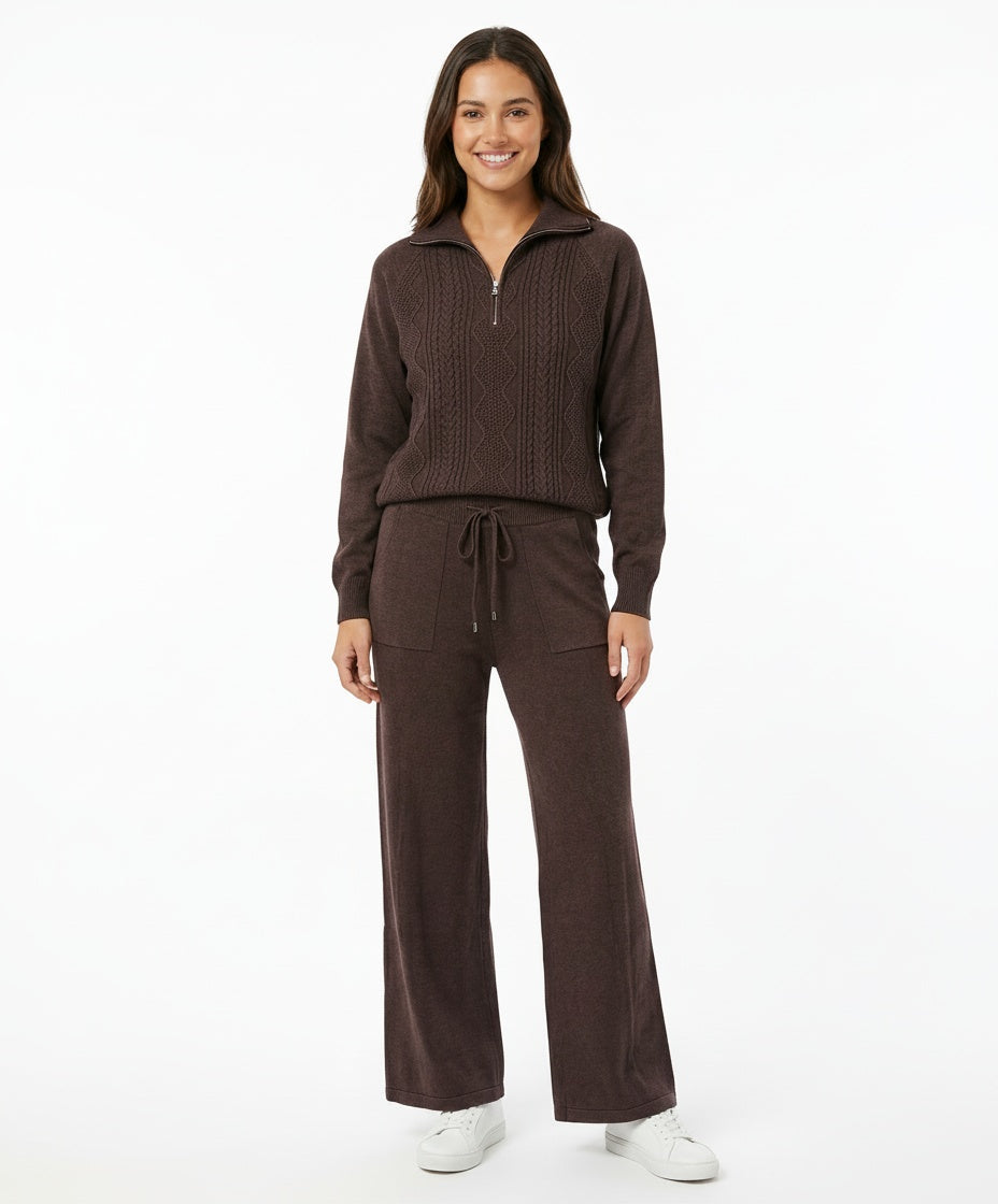 Quarter Zip Sweater 2pc Lounge Set