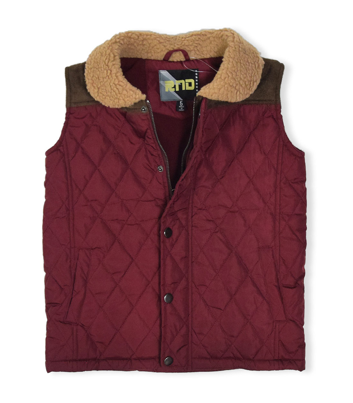 Wholesale Boys' Quilted Vest Suede Yoke